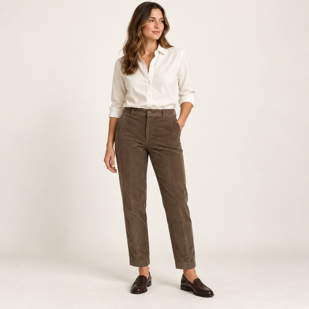 Lauren Ralph Lauren Womens Brown Corduroy Pants 36 Waist Straight Leg Western